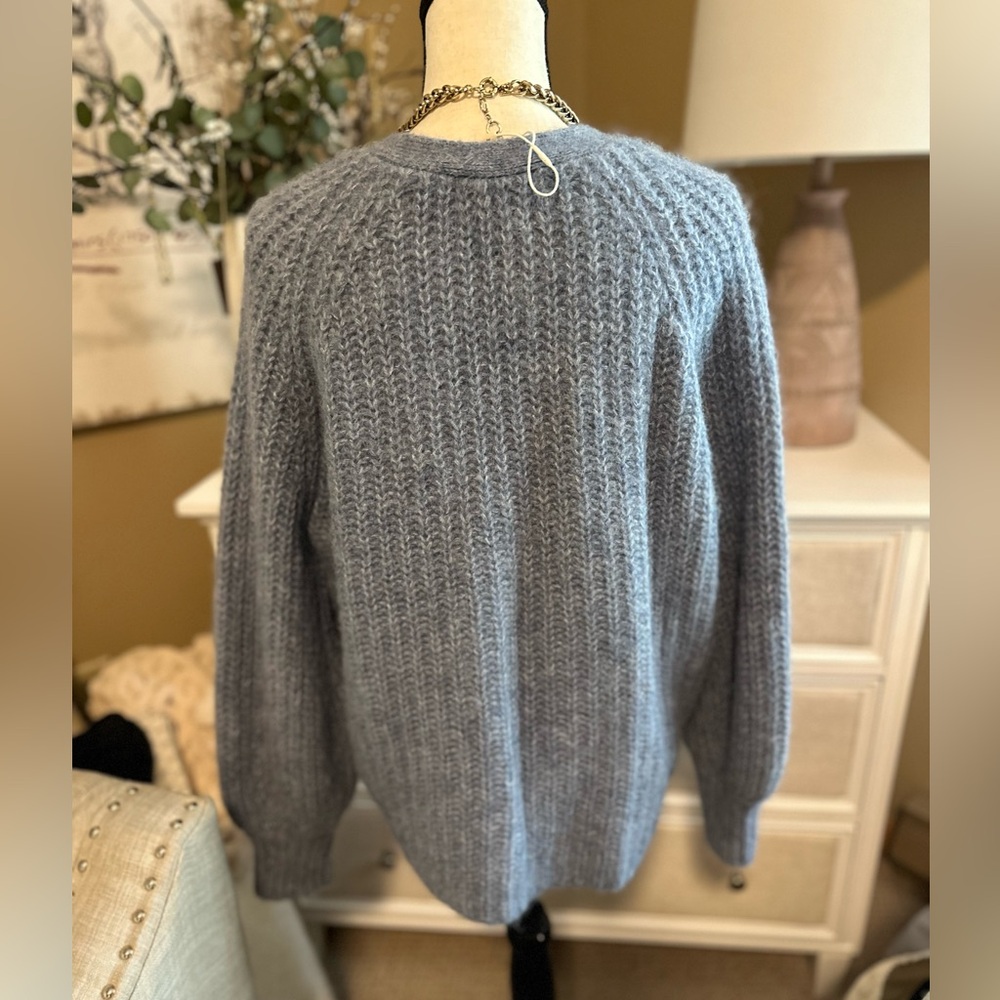 Sezane Basile Cardigan Sweater in Vintage Blue - Picture 5 of 11
